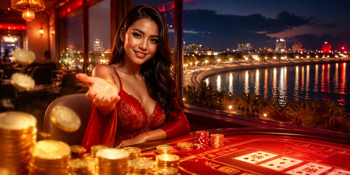 Suasana meja baccarat di kafe Vietnam dengan nuansa elegan dan modern