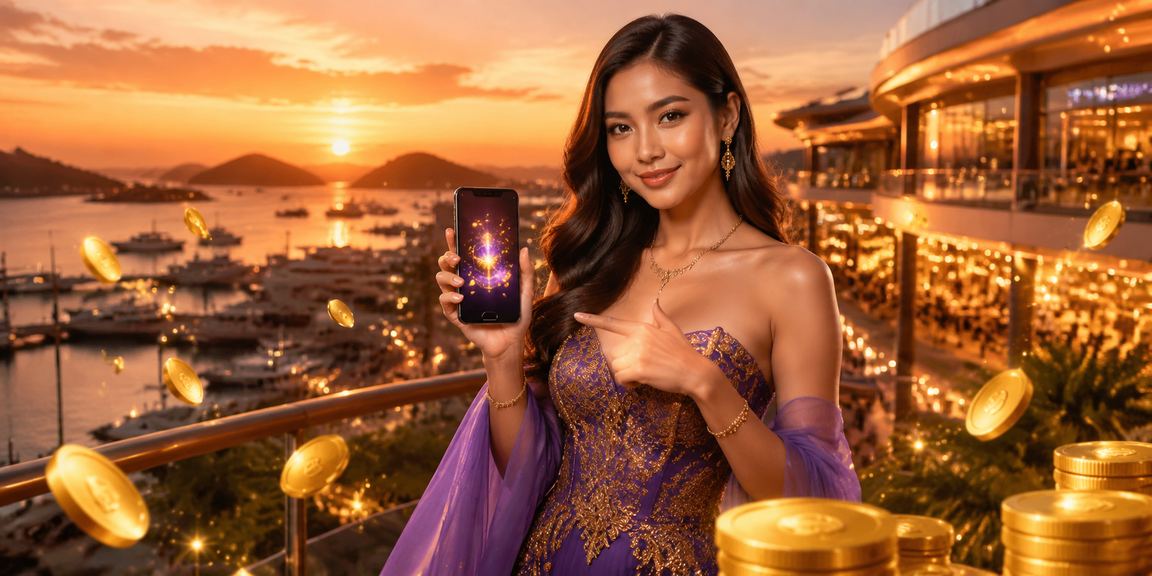 Model Vietnam memainkan casino mobile dengan ekspresi antusias di layar smartphone
