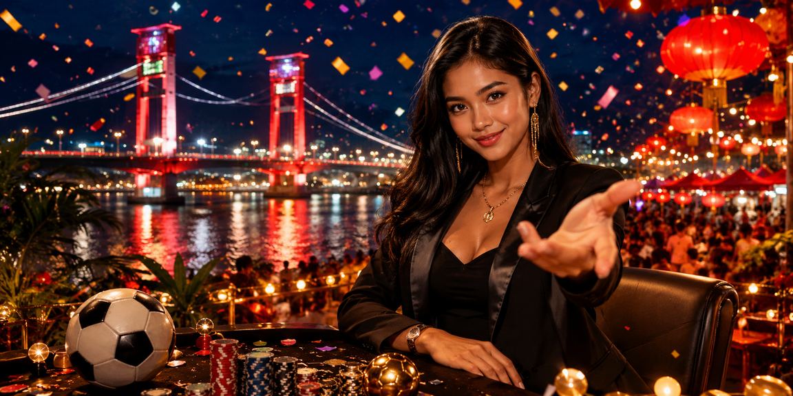 Suasana pasar malam yang ramai dengan aktivitas taruhan olahraga menggunakan perangkat mobile
